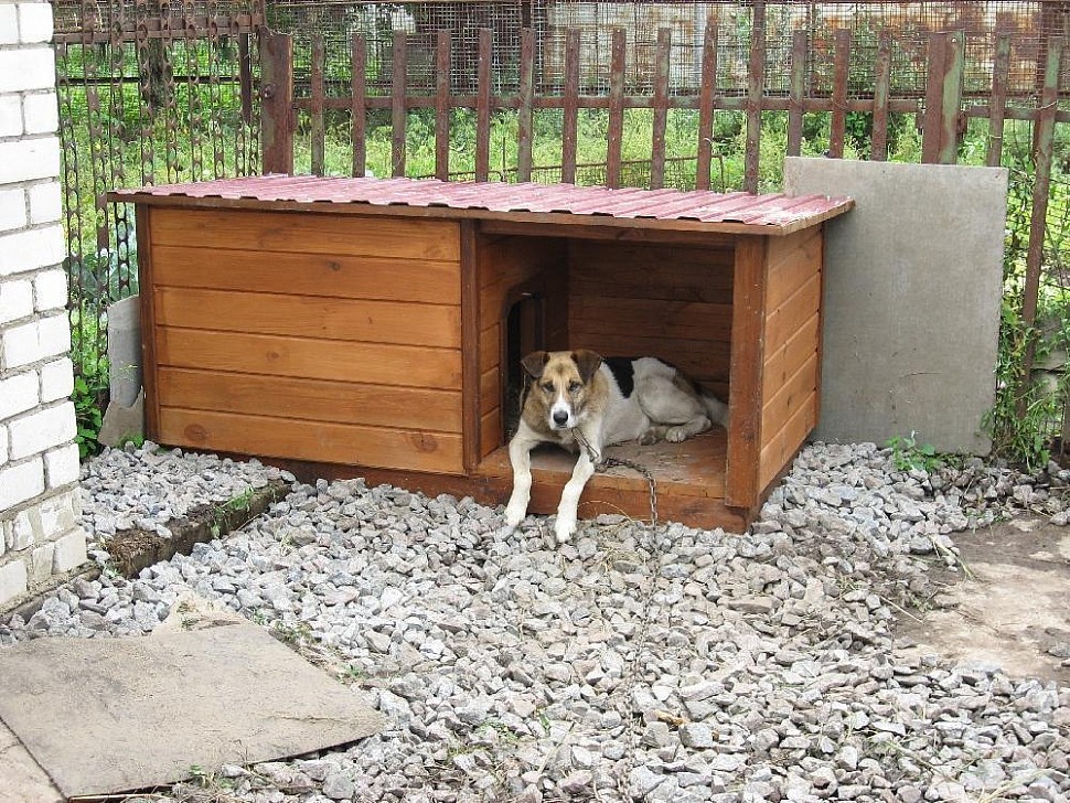 Утепленная будка для собаки с верандой